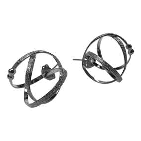 Mobius Post Earring 
Oxidized sterling silver
ERPS18-OX
